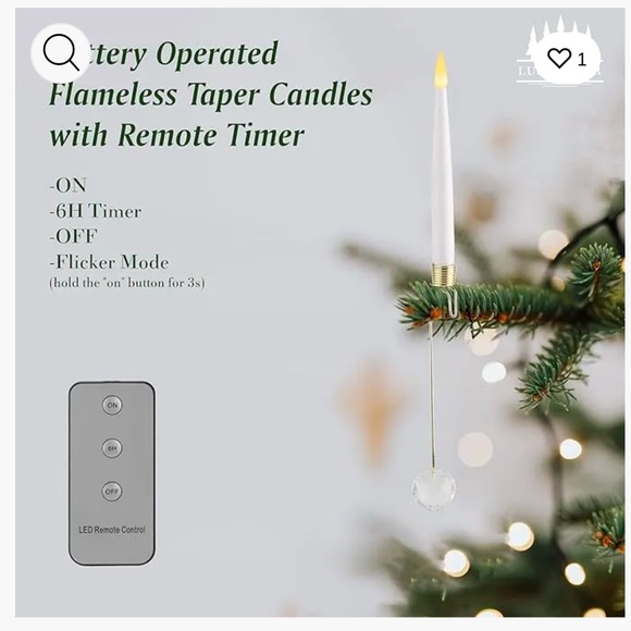 NIB twelve (12) flameless Christmas tree candles with dangling snowflakes ❄️ - Picture 6 of 13